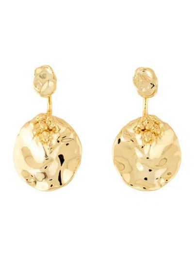 Pre-owned Alexis Bittar Brut Coin Front Back Drop Earrings In Multicolor