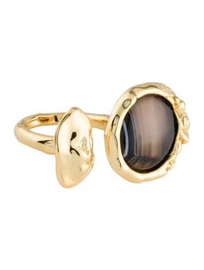 Pre-owned Alexis Bittar Brut Coin Open Statement Ring In Multi