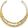 Alexis Bittar Brut Crystal Thorned Open Collar Necklace In Crystals