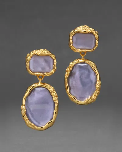 Alexis Bittar Brut Gold Bezel Drop Clip Earring-
