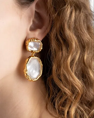 Alexis Bittar Brut Gold Bezel Drop Clip Earring-