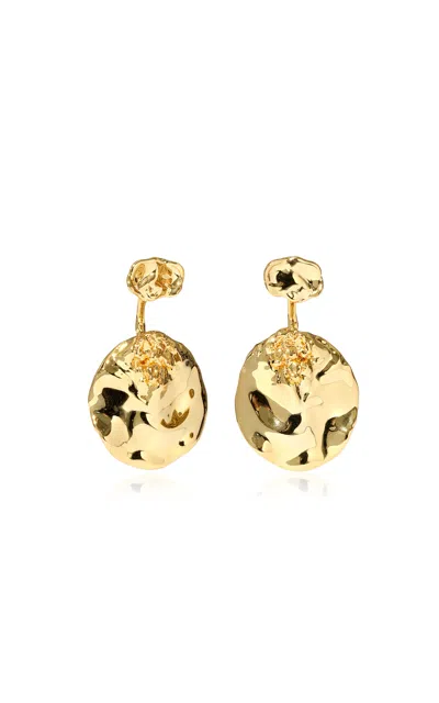 Alexis Bittar Brut Gold Coin Front Back Earring