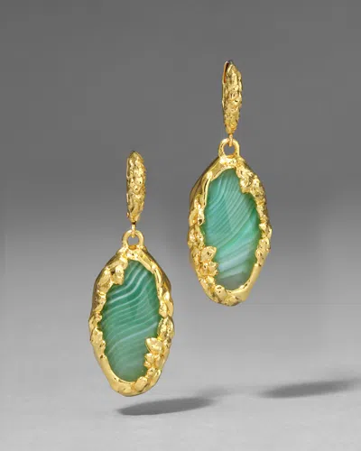 Alexis Bittar Brut Gold Leverback Earrings