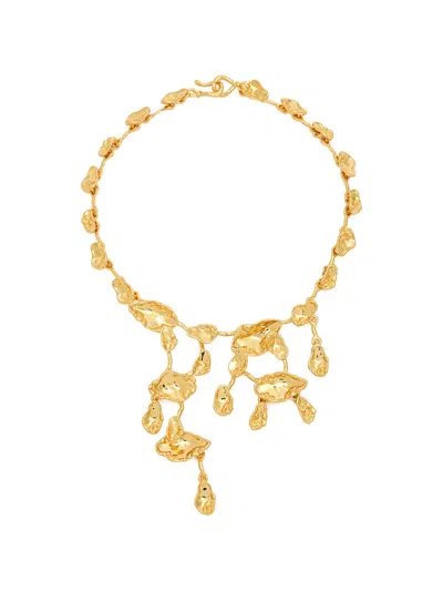 Alexis Bittar Brut Hammered-effect Necklace In Gold