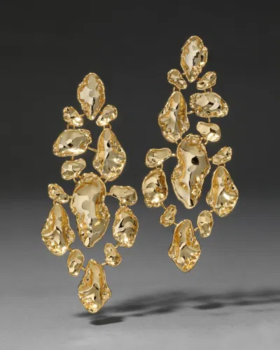 Alexis Bittar Brut Large Mosaic Earrings In Gold
