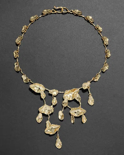 Alexis Bittar Brut Mosaic Cascade Necklace In Gold