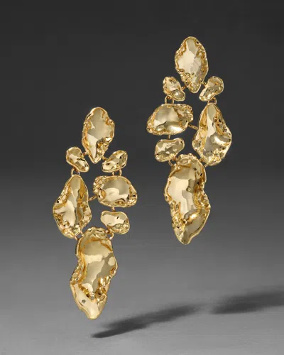 Alexis Bittar Alexis Bitar Brut Mosaic Statement Earrings In Gold