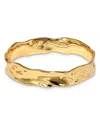 Alexis Bittar Brut Textured Strap Bangle In Gold