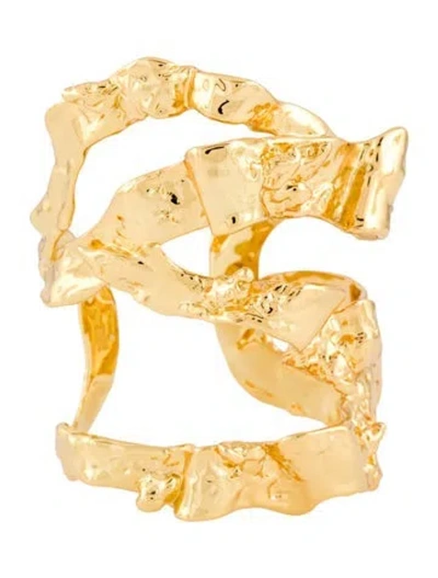Pre-owned Alexis Bittar Brut Sculptural Cuff Bracelet, 5.75" In Multi