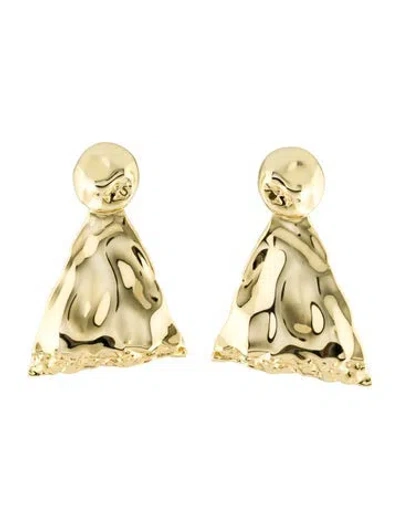Pre-owned Alexis Bittar Brut Sculptural Triangle Drop Earrings In Multi