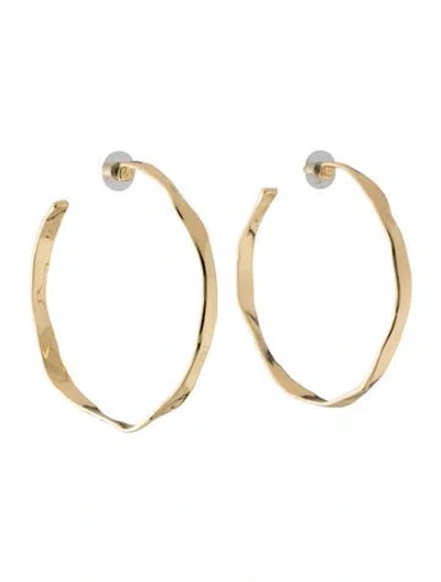 Pre-owned Alexis Bittar Brut Skinny Hoop Earrings In Multicolor