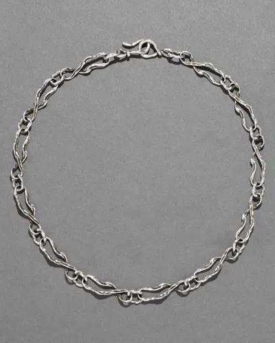 Alexis Bittar Brut Sterling Silver Twisted Short Necklace  | Statement Jewelry From