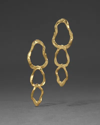 Alexis Bittar Brut Triple Link Post Earrings In Gold