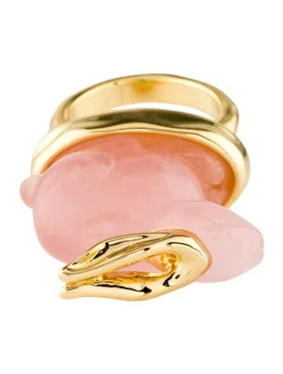 Pre-owned Alexis Bittar Bunny Cocktail Ring In Pink