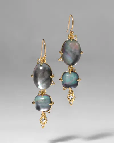 Alexis Bittar Cabochon Linear Drop Earring- In Gray