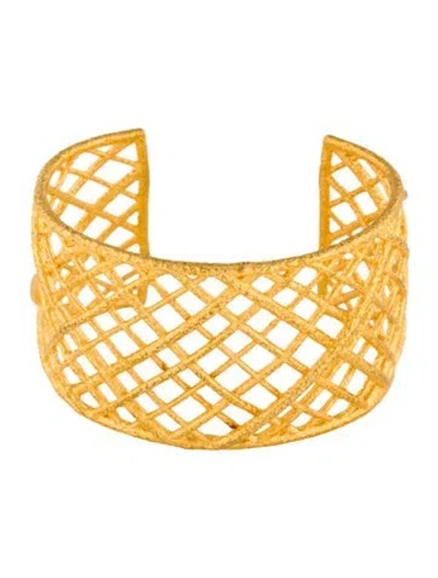 Pre-owned Alexis Bittar Caged Cuff Bracelet, 6" In Multi