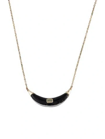 Pre-owned Alexis Bittar Capped Crescent Necklace, 19" In Blue