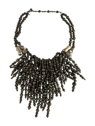 Pre-owned Alexis Bittar Cascading Pearly Statement Necklace, 17.5" In Multi