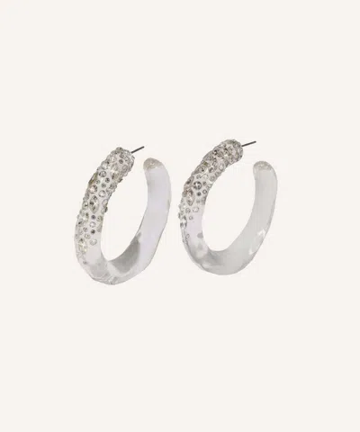 Alexis Bittar Confetti Crystal Lucite Hoop Earrings