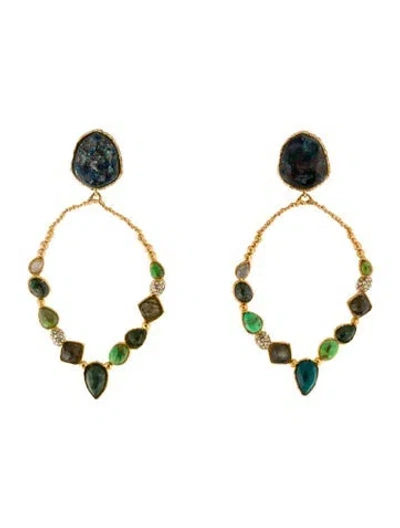 Pre-owned Alexis Bittar Cordova Multi-stone Hoop Earrings