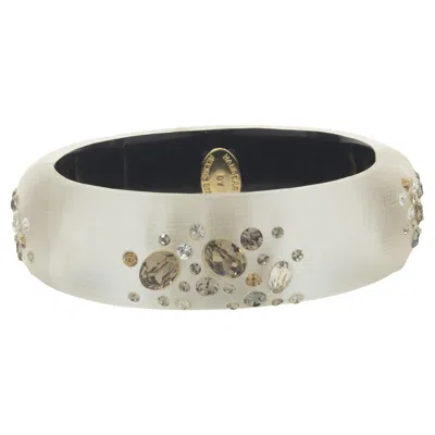 Pre-owned Alexis Bittar Costume Multi Gemstone Acrylic Bangle Bracelet