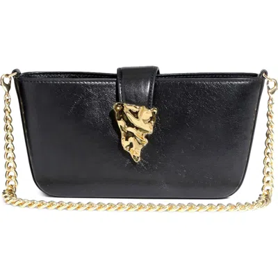 Alexis Bittar The Crumple Convertible Leather Crossbody Bag In Black