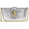 Alexis Bittar The Crumple Convertible Metallic Leather Crossbody Bag In Silver