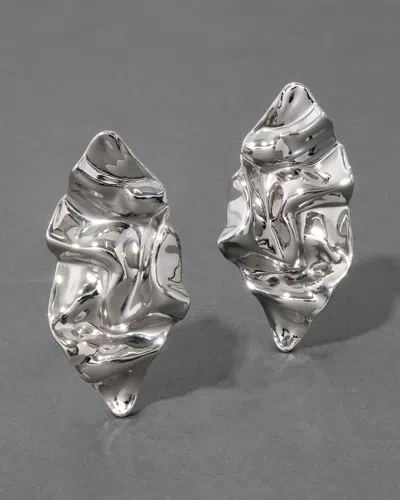 Alexis Bittar Crumpled Large Post Earring- In Orange