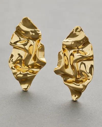 Alexis Bittar Small Crumpled 14k Goldplated Post Earrings In Neutral