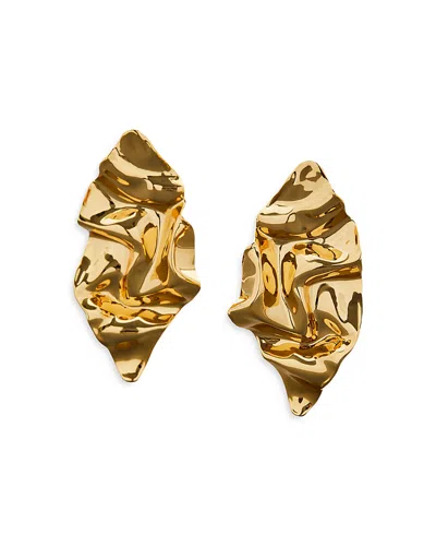 Alexis Bittar Small Crumpled 14k Goldplated Post Earrings In Neutral