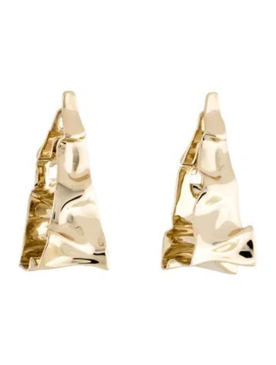 Pre-owned Alexis Bittar Crumpled Triangle Hoop Earrings In Multicolor