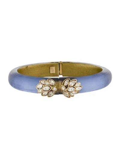 Pre-owned Alexis Bittar Crystal & Hinge Bangle Bracelet, 6.75" In Multi