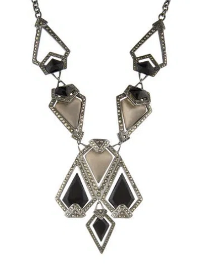 Pre-owned Alexis Bittar Crystal And Lucite Arrow Collar Necklace, 23.5" In Multi