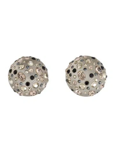 Pre-owned Alexis Bittar Crystal & Lucite Ball Clip-on Earrings In Multi
