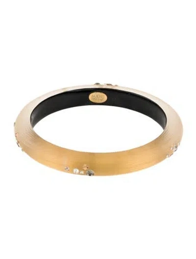 Pre-owned Alexis Bittar Crystal & Lucite Bangle Bracelet, 7.75"