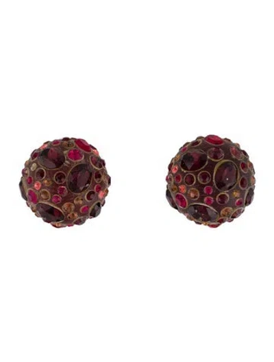 Pre-owned Alexis Bittar Crystal & Lucite Clip-on Earrings In Multi