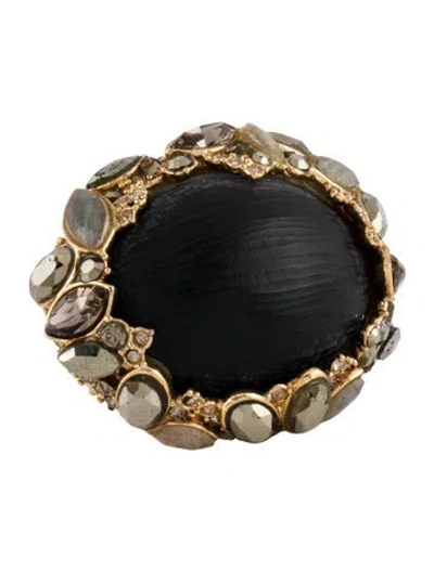 Pre-owned Alexis Bittar Crystal & Lucite Cocktail Ring In Multi