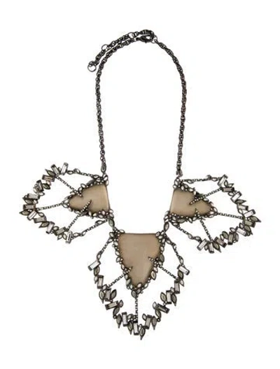 Pre-owned Alexis Bittar Crystal & Lucite Collar Necklace, 19" In Multi
