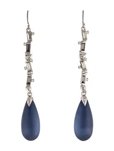 Pre-owned Alexis Bittar Crystal & Lucite Drop Earrings In Multi