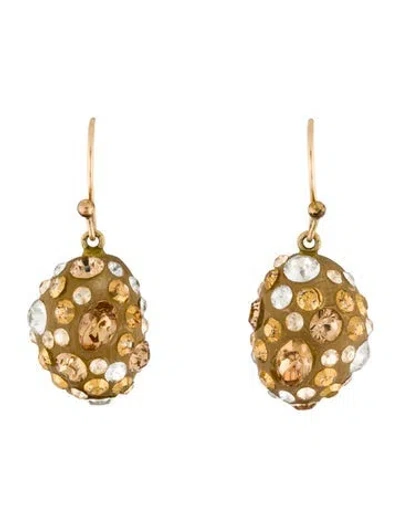 Pre-owned Alexis Bittar Crystal & Lucite Drop Earrings In Neutral