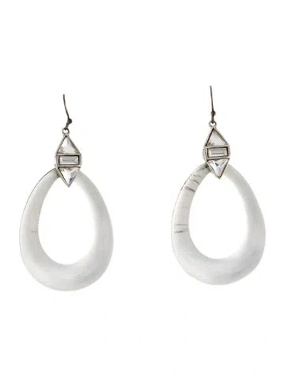 Pre-owned Alexis Bittar Crystal & Lucite Drop Earrings In Transparent