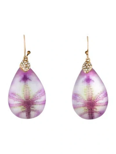 Pre-owned Alexis Bittar Crystal & Lucite Drop Earrings In Transparent