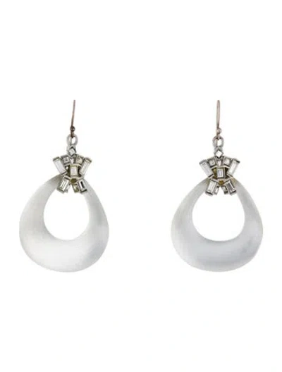 Pre-owned Alexis Bittar Crystal & Lucite Drop Earrings In Transparent
