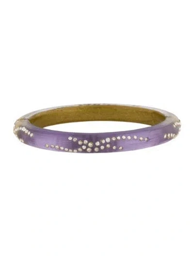 Pre-owned Alexis Bittar Crystal & Lucite Hinge Bracelet, 7.5" In Multi