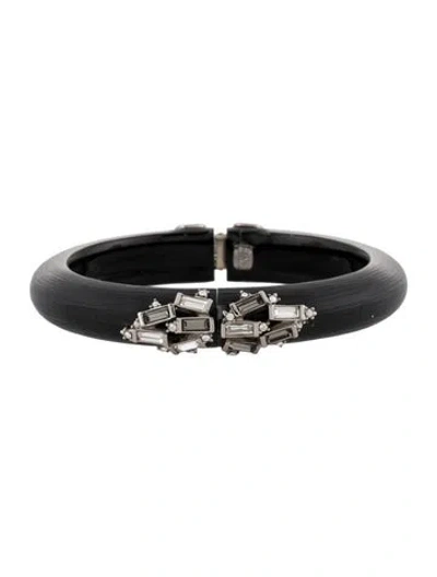 Pre-owned Alexis Bittar Crystal And Lucite Hinged Bracelet, 6.5"