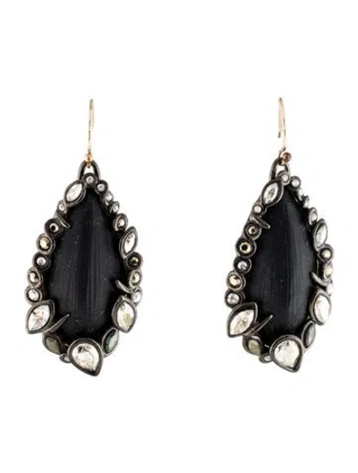 Pre-owned Alexis Bittar Crystal & Lucite Imperial Noir Drop Earrings In Multi