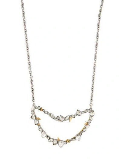 Pre-owned Alexis Bittar Crystal & Lucite Long Pendant Necklace, 32" In Multi