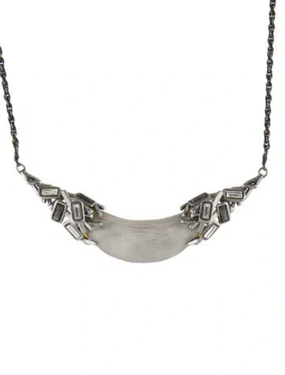 Pre-owned Alexis Bittar Crystal & Lucite Pendant Necklace, 19" In Black