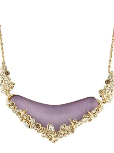 Pre-owned Alexis Bittar Crystal & Lucite Pendant Necklace, 19" In Purple