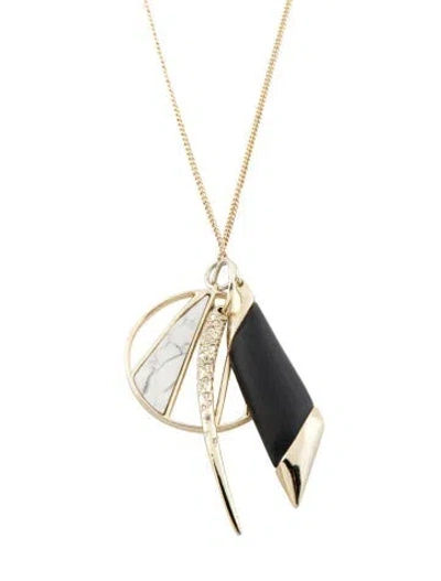 Pre-owned Alexis Bittar Crystal & Lucite Pendant Necklace, 31.75" In Multi